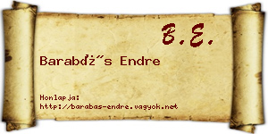 Barabás Endre névjegykártya