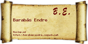 Barabás Endre névjegykártya